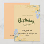 GELUKKIG VERJAARDAGSFEEST KAART (Voorkant / Achterkant)