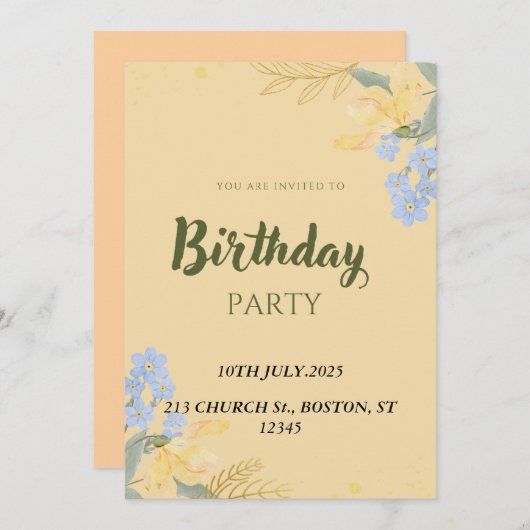 GELUKKIG VERJAARDAGSFEEST KAART (Voorkant / Achterkant)