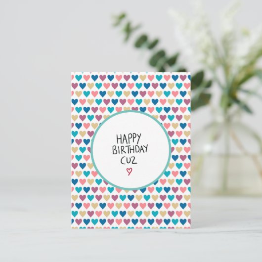 Gelukkig verjaardagsfeest neef/nicht briefkaart (Staand voorkant)