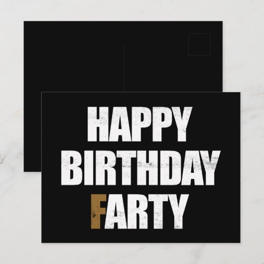 Gelukkig verjaardagsfeest, ongepaste groet grap briefkaart (Voorkant / Achterkant)