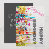 Gelukkig Verjaardagsfeestgunsten Snoep Monogram Na Feestdagenkaart (Voorkant / Achterkant)