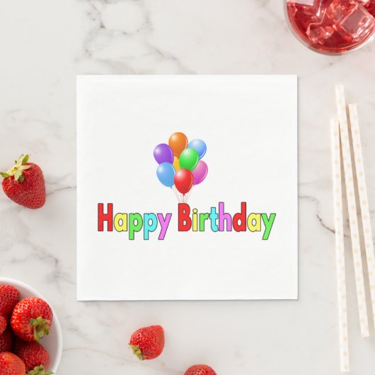 Gelukkig verjaardagsfeestje servet (Insitu)