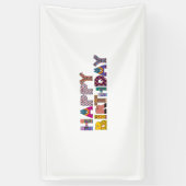 Gelukkig verjaardagsfeestje spandoek (Verticaal)