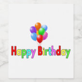 Gelukkig verjaardagsfeestje wijn etiket (Enkel label)