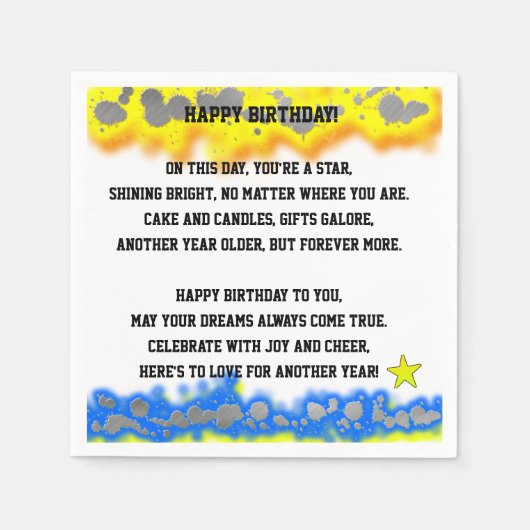 Gelukkig Verjaardagsgedicht Servet (Voorkant)