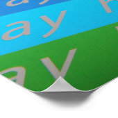 Gelukkig verjaardagskleurige strepen poster (Hoek)