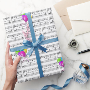 Gelukkig verjaardagslied en ballonnen cadeaupapier