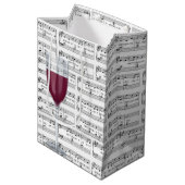 Gelukkig verjaardagslied met wijn medium cadeauzakje (Voorkant Gekanteld)