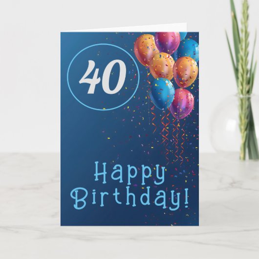 Gelukkig Verjaardagsontwerp met ballonnen en confe Bedankkaart (Voorkant)