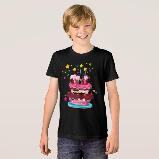 Gelukkig verjaardagsontwerp Tri-Blend shirt (Voorkant volledig)