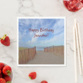 Gelukkig verjaardagspad naar het strand servet (Insitu)