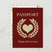 gelukkig verjaardagspaspoort briefkaart (Voorkant / Achterkant)