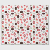 Gelukkig verjaardagspatroon in rood inpakpapier (Vlak)