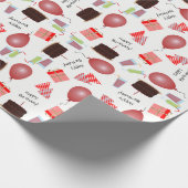 Gelukkig verjaardagspatroon in rood inpakpapier (Hoek)