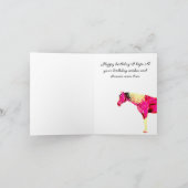gelukkig verjaardagsroze paard kaart (Binnen)