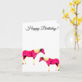 gelukkig verjaardagsroze paard kaart (Gele Bloem)
