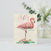 Gelukkig verjaardagsvuur roos briefkaart (Staand voorkant)