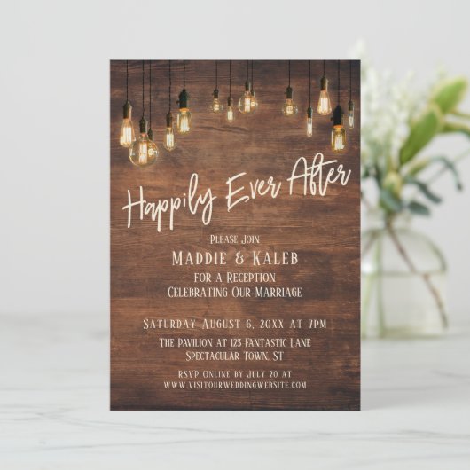 Gelukkig Verlicht Brown Houten Wand Edison Lichten Kaart (Staand voorkant)