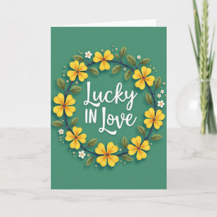 Gelukkig Verliefd Bloemkaart Kaart