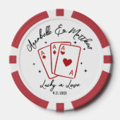 Gelukkig Verliefd Bruiloft Poker Chips (Voorkant)