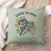 Gelukkig Verliefd Groen Ierse Suiker Schedels Nieu Kussen (Deken)