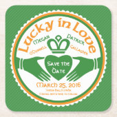 Gelukkig Verliefd Ierse Claddagh Trouw Datum Bespa Kartonnen Onderzetters (Voorkant)