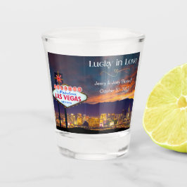 Gelukkig Verliefd in Las Vegas Bruiloft Aankondigi Shot Glas