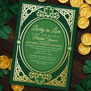 Gelukkig Verliefd Keltische St. Patrick's Bruidsfe Folie Uitnodiging