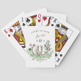 Gelukkig Verliefd | Klaver Hoefijzers Trouwen Pokerkaarten