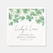 Gelukkig Verliefd Klavertje Vier Bruidsfeest Servet (Voorkant)