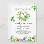 Gelukkig Verliefd Klavertje vier en Clover Koppel  Kaart (Voorkant)