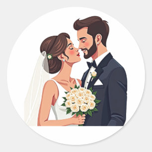 Gelukkig Verliefd Kusstel Sticker
