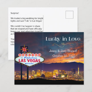 Gelukkig Verliefd Las Vegas Trouw Aankondiging Briefkaart