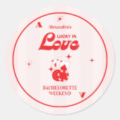 Gelukkig Verliefd Meisjesweekend Ronde Sticker (Voorkant)