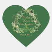 Gelukkig Verliefd Shamrock Groen Gouden Bruidsdouc Hart Sticker (Voorkant)