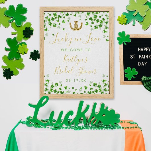 Gelukkig Verliefd St. Patrick's Day Bruidsborrel Poster