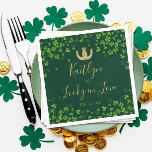 Gelukkig Verliefd St. Patrick's Day Bruidsborrel Servet