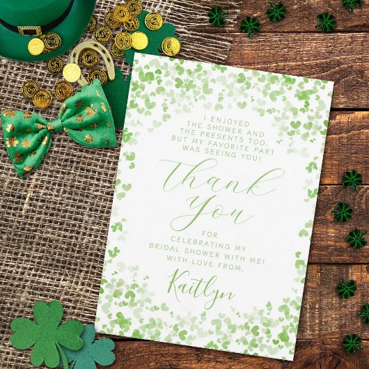 Gelukkig Verliefd St. Patrick's Day Bruidsbruiloft Bedankkaart