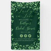 Gelukkig Verliefd St. Patrick's Day Bruidsbruiloft Spandoek (Verticaal)