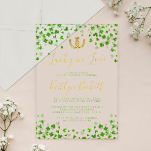 Gelukkig Verliefd St. Patrick's Day Bruidsfeest Acryl Uitnodigingen