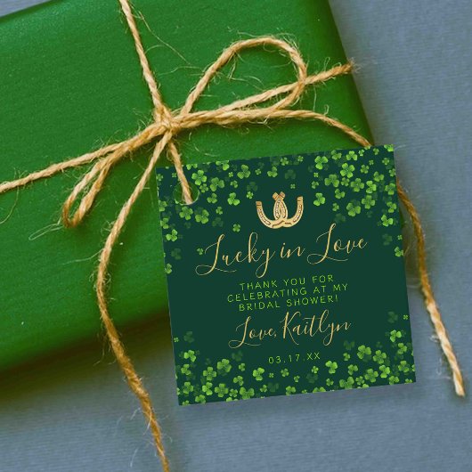 Gelukkig Verliefd St. Patrick's Day Bruidsfeest Bedankjes Labels