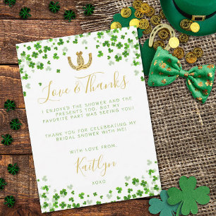 Gelukkig Verliefd St. Patrick's Day Bruidsfeest Bedankkaart