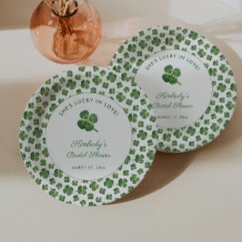 Gelukkig Verliefd St. Patrick's Day Bruidsfeest Bo Papieren Bordje