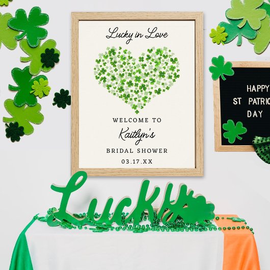 Gelukkig Verliefd St. Patrick's Day Bruidsfeest Poster