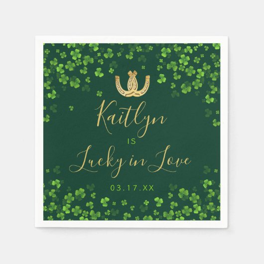 Gelukkig Verliefd St. Patrick's Day Bruidsmeisjesf Servet (Voorkant)