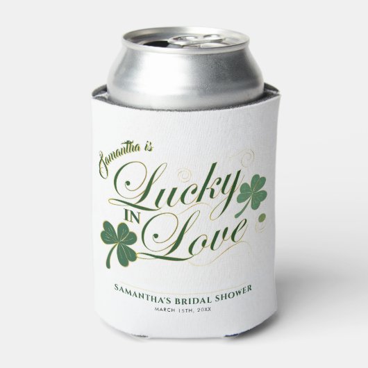 Gelukkig Verliefd St. Patrick's Moderne Bruidsdouc Blikjeskoeler (Blikje Voorkant)