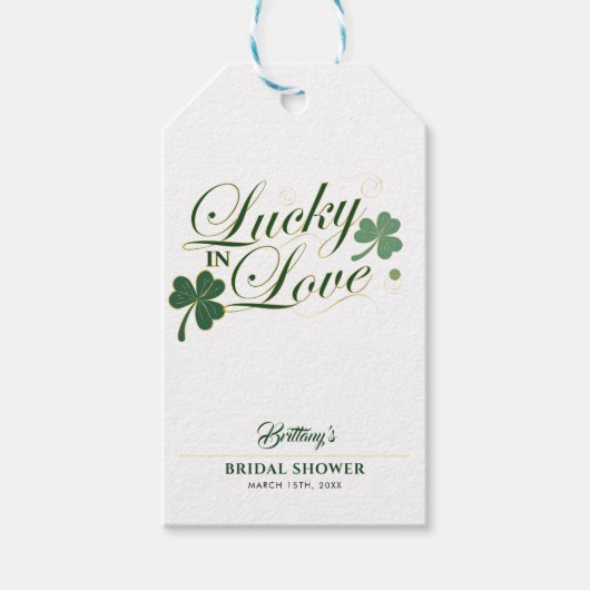 Gelukkig Verliefd St. Patrick's Moderne Bruidsdouc Cadeaulabel (Voorkant)