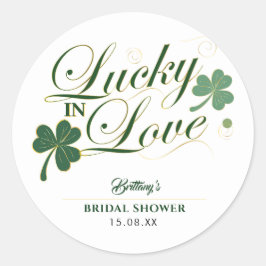 Gelukkig Verliefd St. Patrick's Moderne Bruiloft F Ronde Sticker