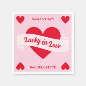 Gelukkig Verliefd Vegas Chic Roze & Rood Meisjesui Servet (Voorkant)