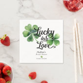 Gelukkig Verliefd | Waterverf Bruiloftsborrel  Servet (Insitu)